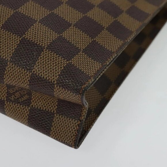LOUIS VUITTON Damier Ebene Posh Toilette 26 Pouch N47543 LV Auth 135474 - Picture 12 of 15